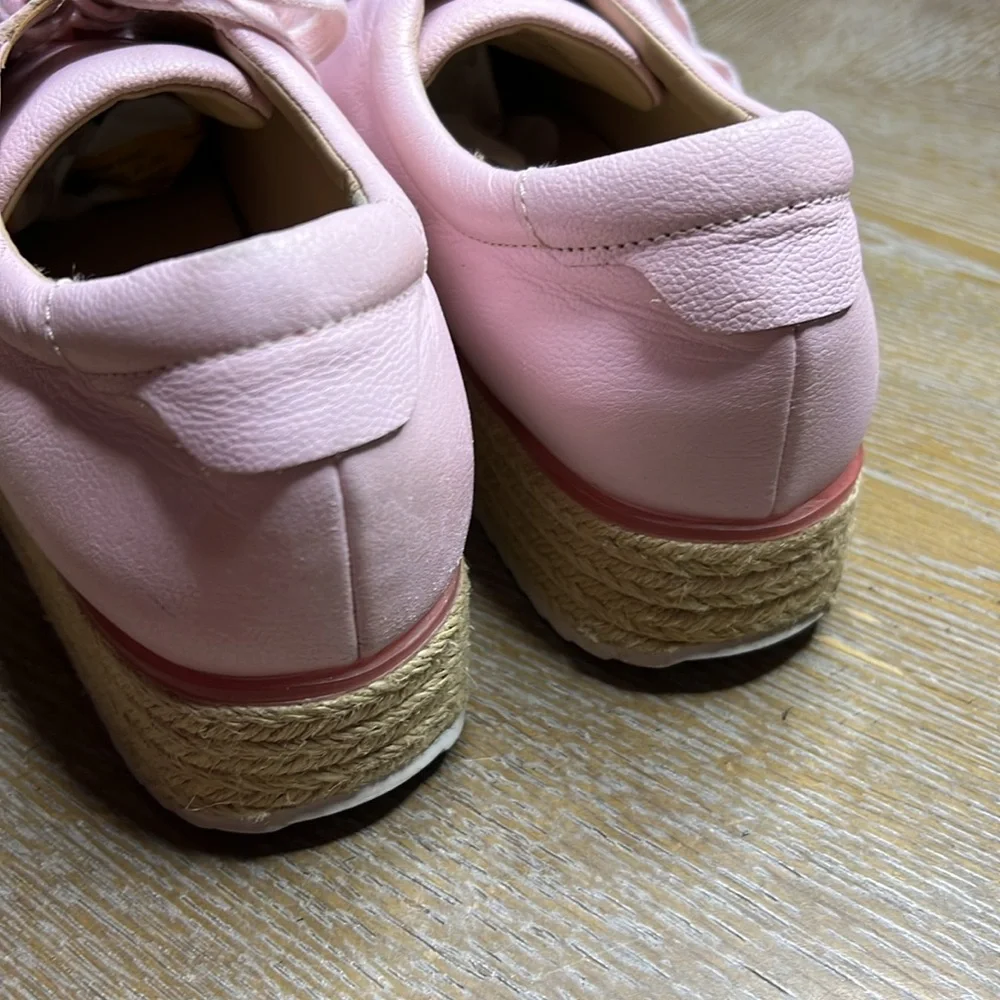 HALOGEN x ATLANTIC PACIFIC Pink Leather Espadrille Pointy Sneakers 8.5